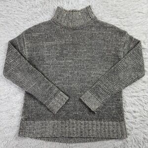 Faherty Sweater Mens Small Gray Cashmere Wool Blend Mock Neck Knit Pullover S